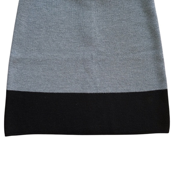 LOFT | WOOL BLEND GREY & BLACK COLOR BLOCK KNIT SKIRT ZIPPER BACK | SMALL - Picture 4 of 8
